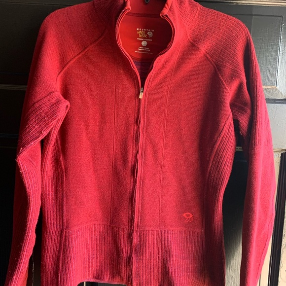 Ladies berry colored zip up sweater jacket. - Picture 3 of 4